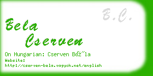 bela cserven business card